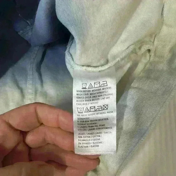 Ombré Jean Jacket 3X  Coastal Chic Navy White Nautical Vibes Soft Mermaidcore - Picture 6 of 10